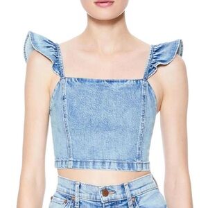 Alice + Olivia Kiley Flutter Sleeve Crop Top in Not Yours